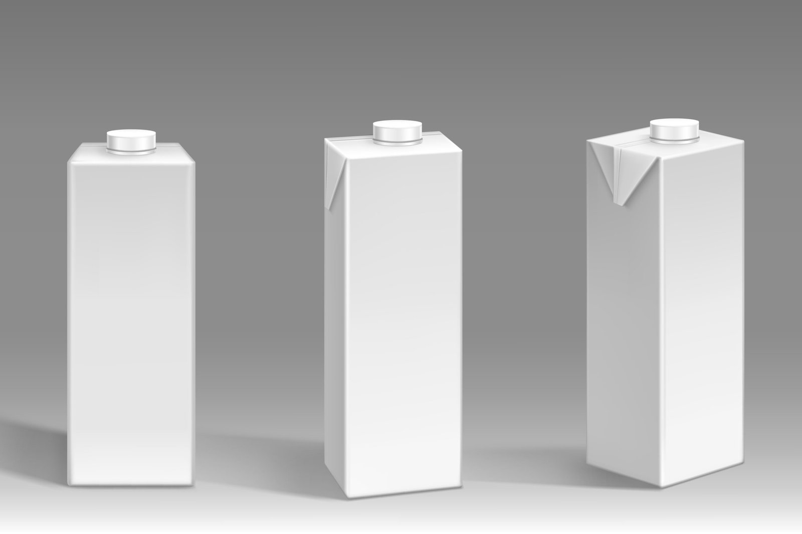 White carton pack, blank box for milk or juice