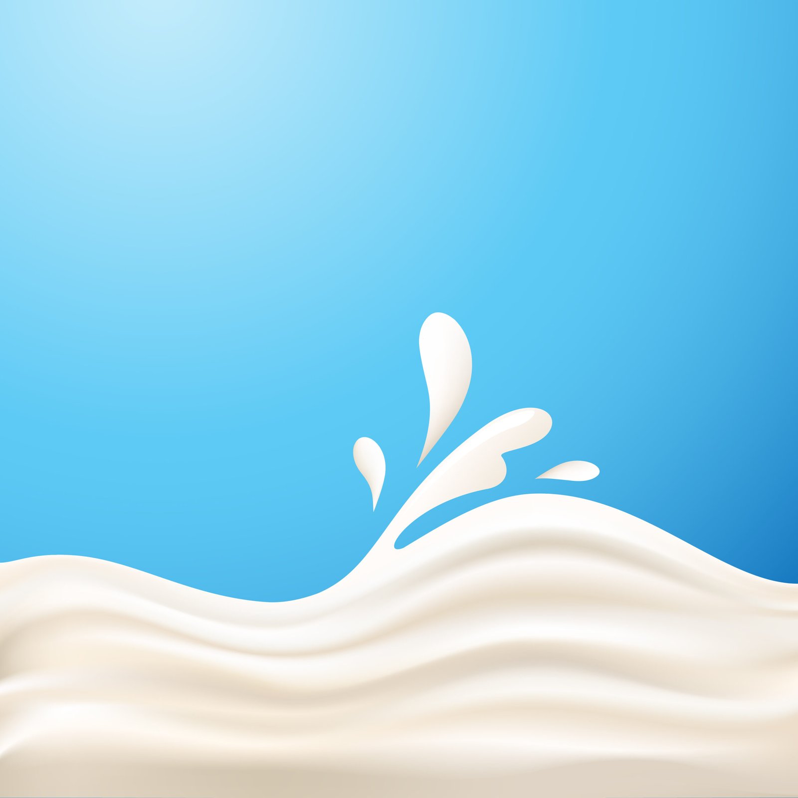 Vector milk or cream waves on blue background